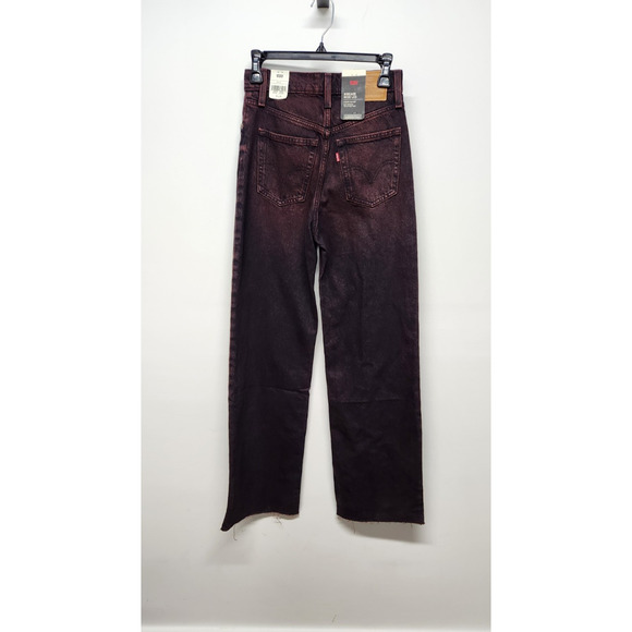 Levi's Ribcage Wide Leg Women's Super High Rise Jeans, Size 24x32 In Cherry Red - Picture 5 of 16
